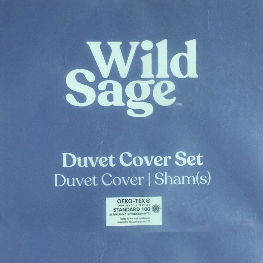 new PEACH Wild Sage Corinna 68"x90" 100% Cotton TWIN XL Duvet Cover Set - Picture 2 of 8